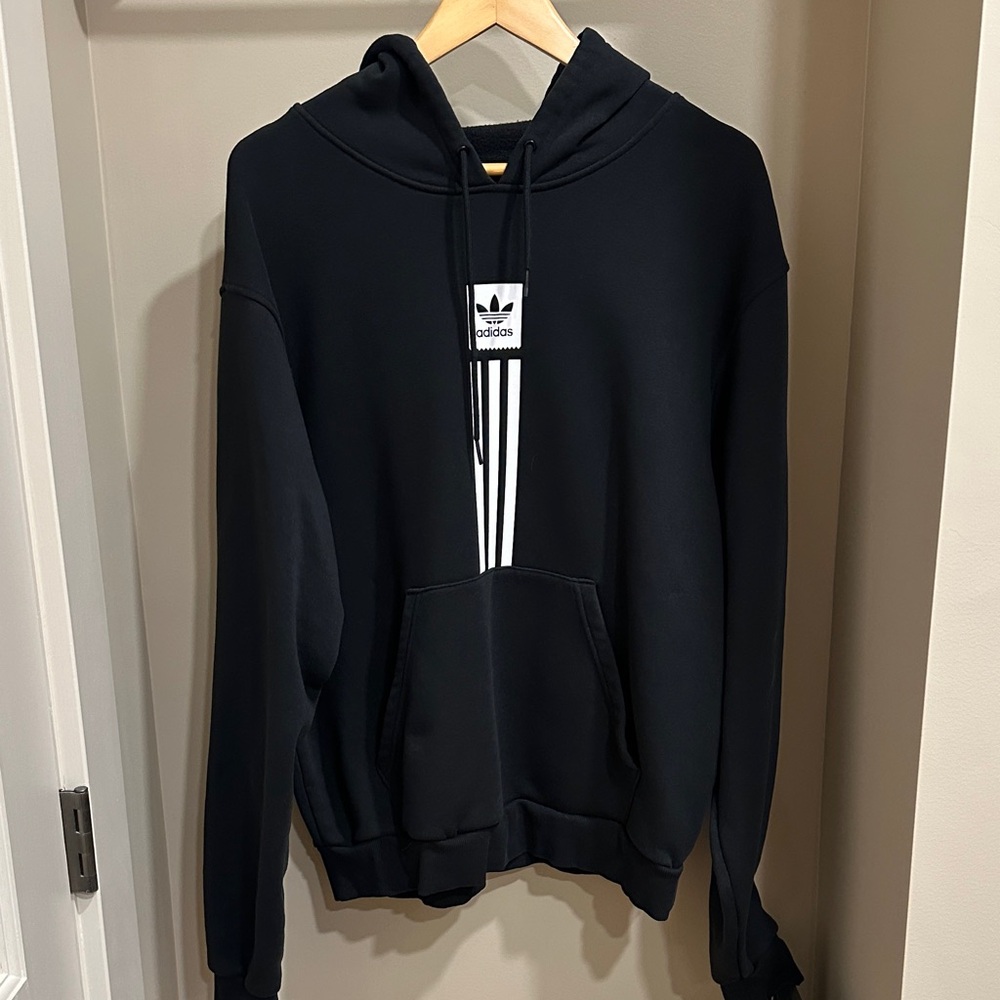 Adidas Black Hoodie with White Logo